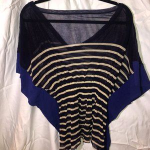 Jean Paul Gaultier Sheer Navy Mesh Striped Top